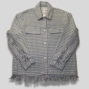 SHERO Blue and white houndstooth-patterned jacket size M